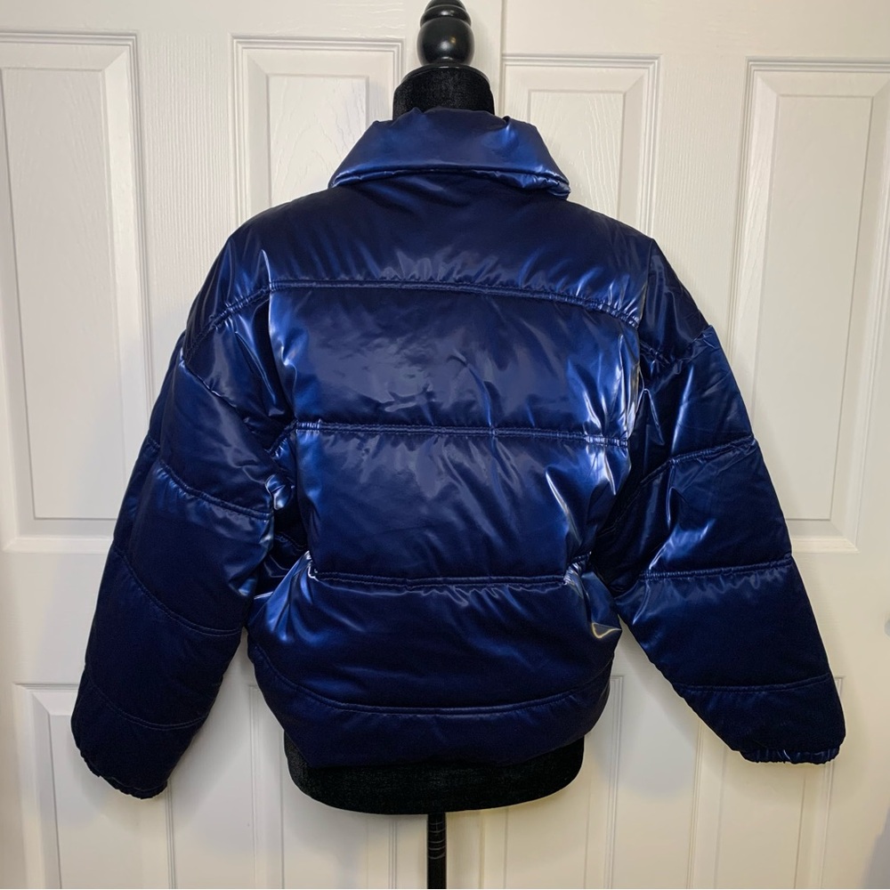 Wild Fable Shiny Navy Puffer Jacket - Picture 4 of 6